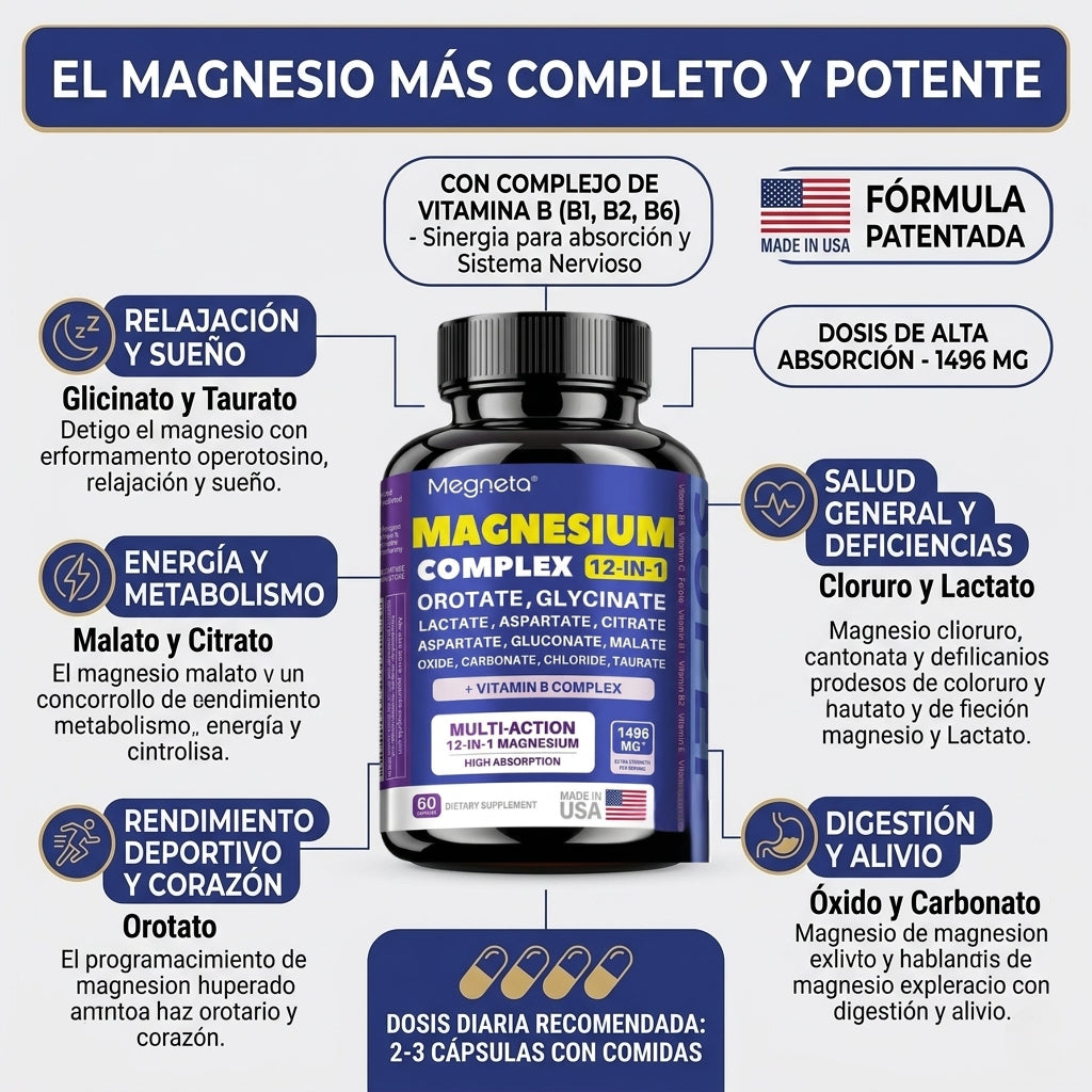 Magnesio Complejo 12 - en 1 y vitamina B - OFERTA 2X1