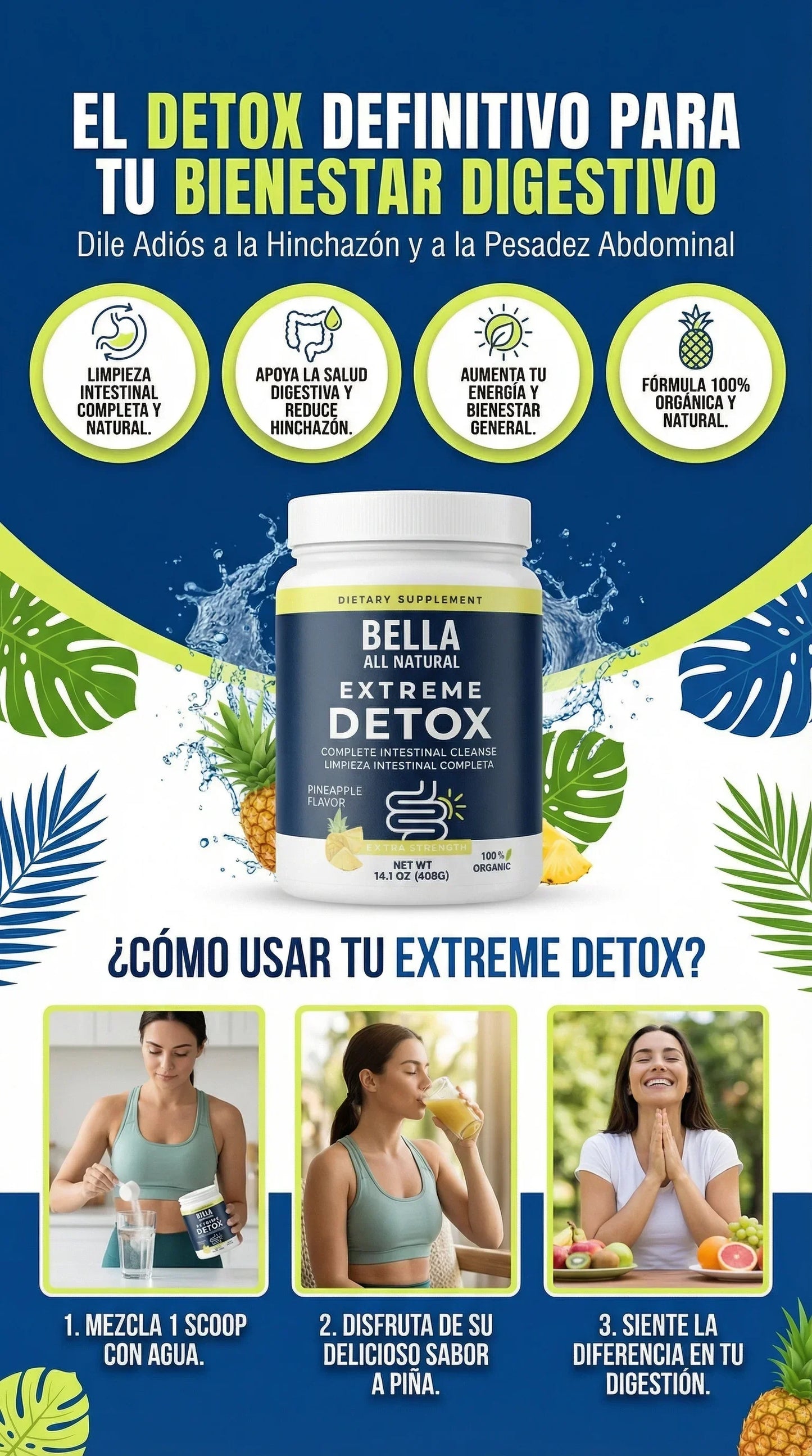 Bella All Natural Detox - Fórmula Natural para el Equilibrio Digestivo