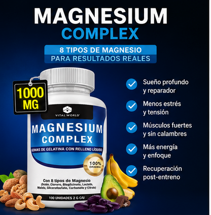 💙 MAGNESIO COMPLEX 60 CAPSULAS -8 en 1 + envio gratis