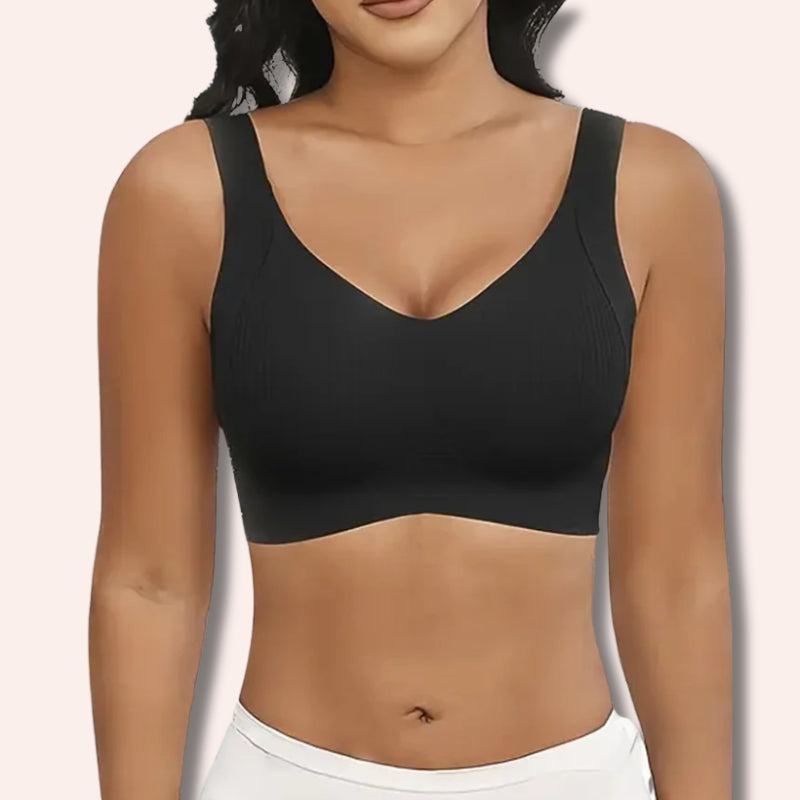 Sujetador sin aros ajustable de cuatro filas de color liso