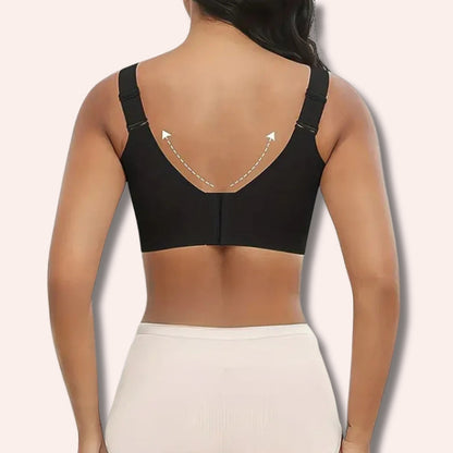 Sujetador sin aros ajustable de cuatro filas de color liso