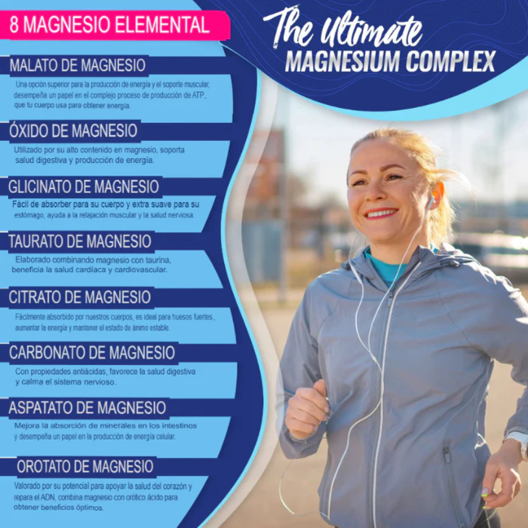 Magnesio Complex™ – 8 en 1 para tu salud y energía diaria.