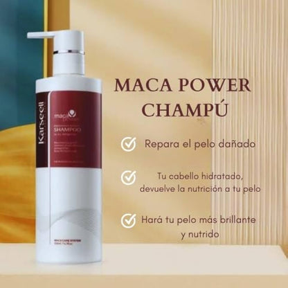 Karseell™ Champú de aceite de Argán y Maca, 💧HIDRATANTE Y ♨️REPARADOR PROFUNDO💃