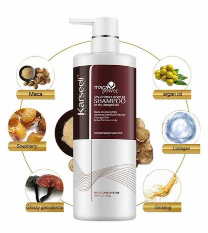 Karseell™ Champú de aceite de Argán y Maca, 💧HIDRATANTE Y ♨️REPARADOR PROFUNDO💃