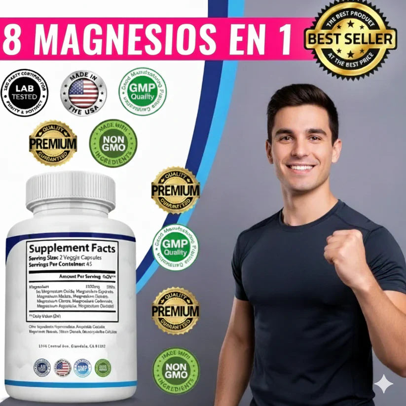 💙 MAGNESIO COMPLEX 60 CAPSULAS -8 en 1 + envio gratis