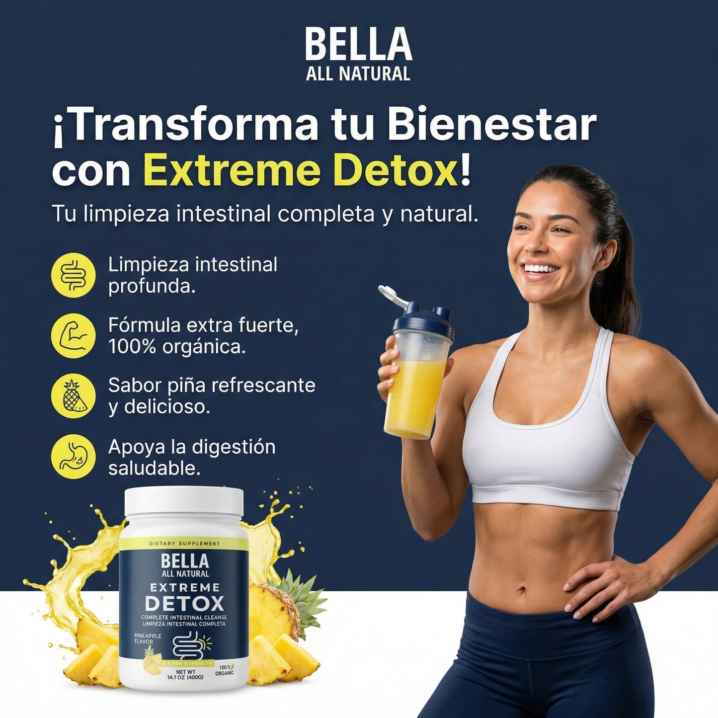 Bella All Natural Detox - Fórmula Natural para el Equilibrio Digestivo